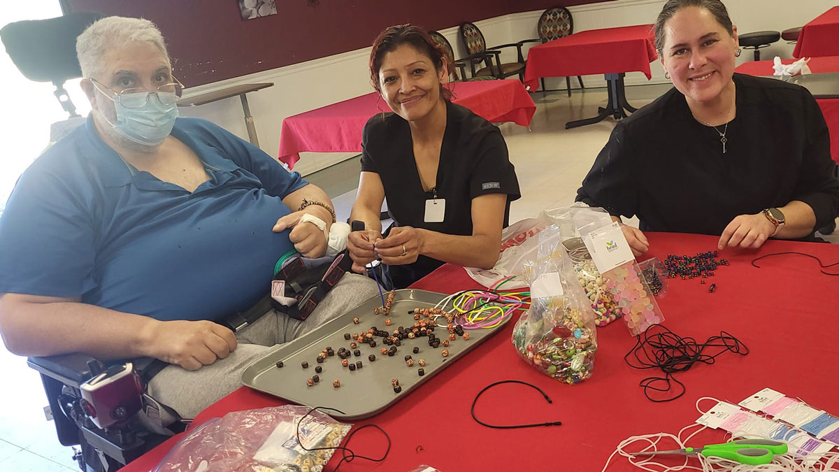 Jewelry Making at Rogers Health and Rehabilitation Center